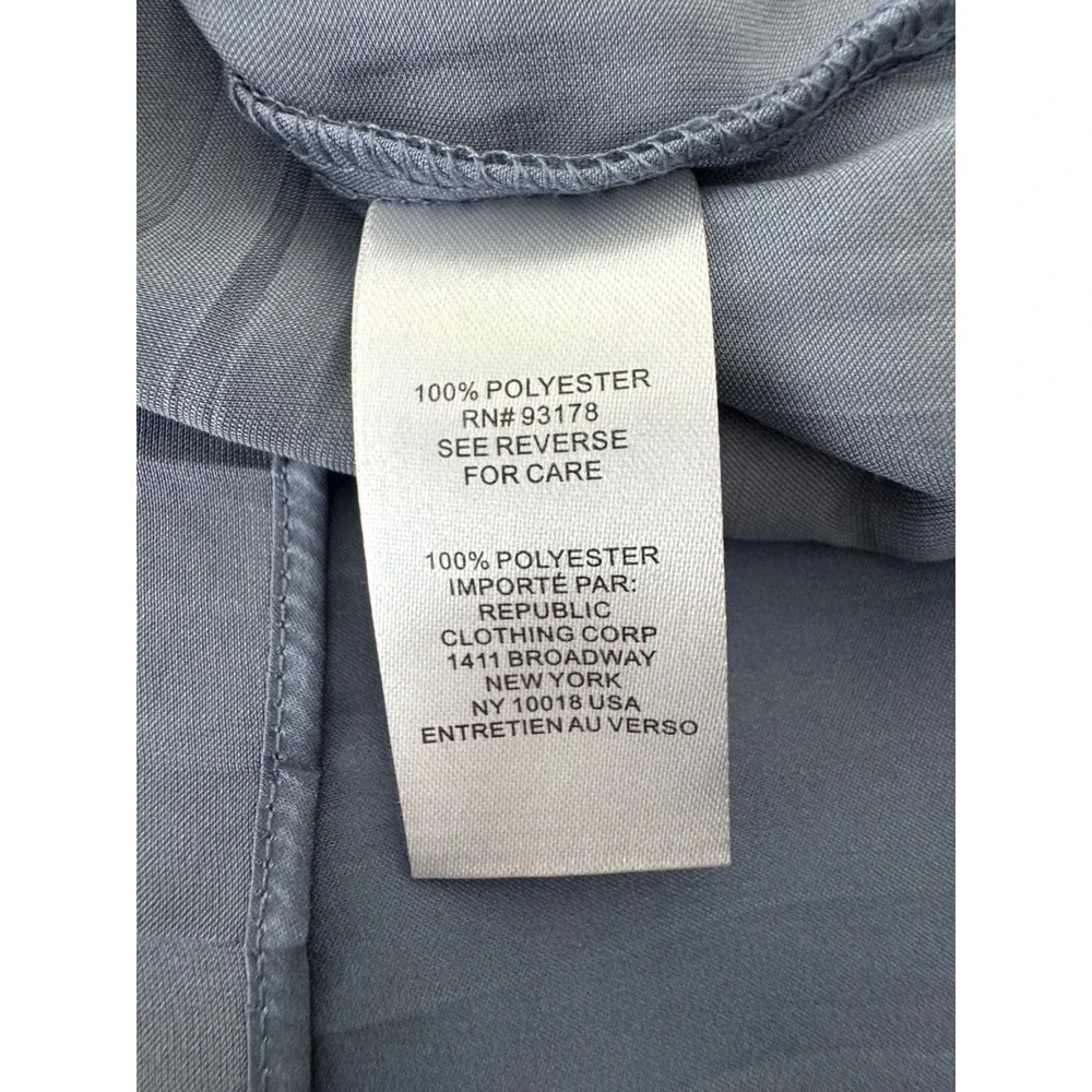 Joie‎ Satin Midi Dress Pleated Skirt Granite Blue Medium